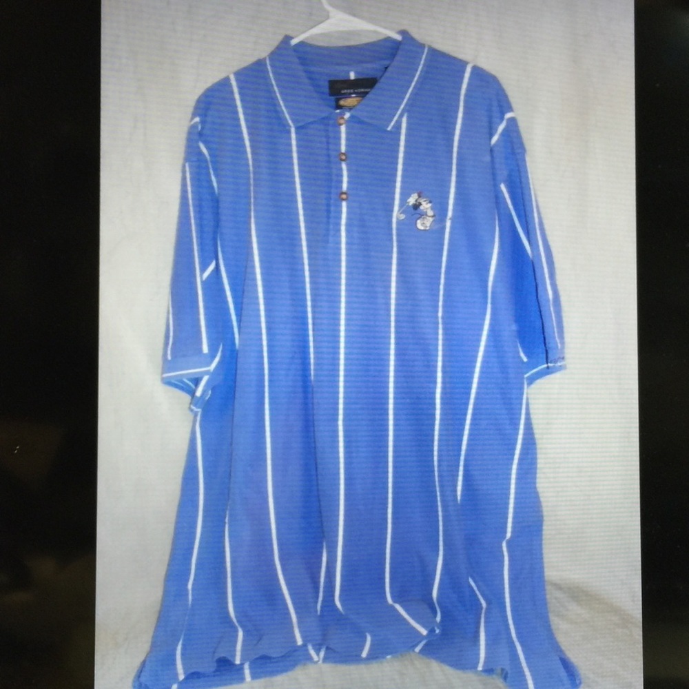 Rare Mens Vintage Greg Norman Play Dry Walt Disney‎ Mickey Polo Blue Shirt XXL